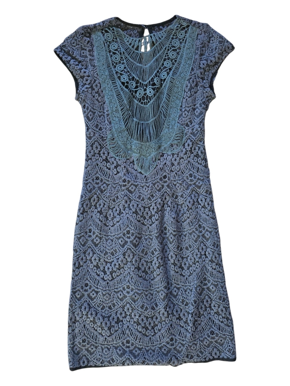Nanette Lepore Blue Crochet Cocktail Dress
